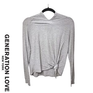 Generation Love Light Gray Waffle Hooded L/S with Thumbholes